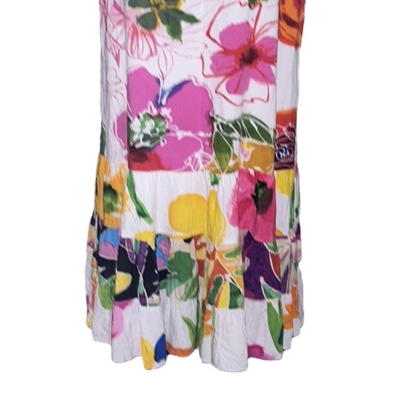 Jams World Hattie Tropical Floral Hawaiian Tiered Mini Dress - S - Picture 5 of 13